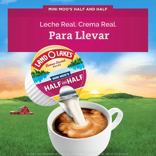 Vista 4 de Land O' Lakes Mini Moo's Half & Half Creamer individuales, estable en el estante, 48 unidades (paquete de 4)