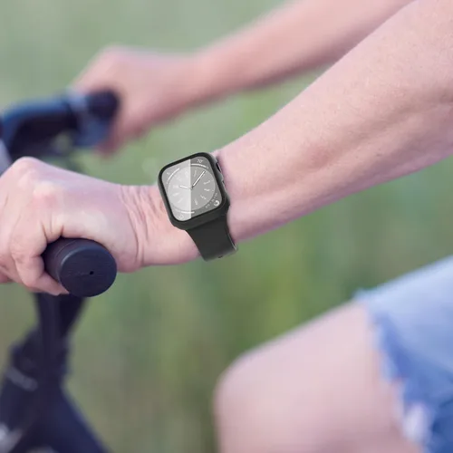 Vista 7 de Paquete de 6 fundas con protector de pantalla de cristal templado compatibles con Apple Watch Series SE, 6, 5, 4, cubierta protectora dura