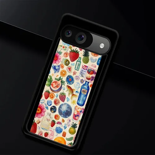 Vista 411 de Compatible con Google Pixel 4A 5G Mobile Case Creative Acrylic Panel trasero Silicona Protección Grip especialmente diseñado para Google Pixel 4A 5G