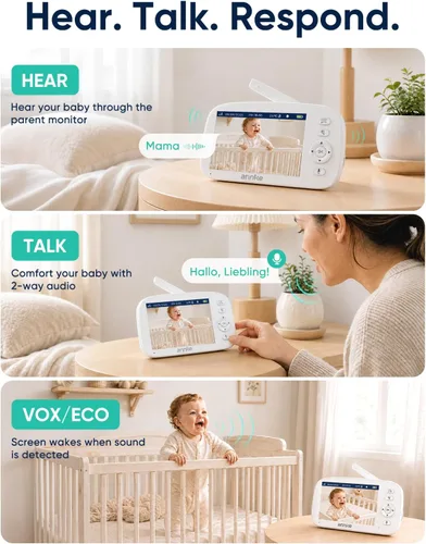 Vista 6 de Monitor de video para bebés con cámara y audio, sin WiFi