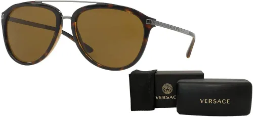Vista 3 de Versace VE4299 Pilot Sunglasses for Men BUNDLE With Designer iWear Complimentary Eyewear Kit