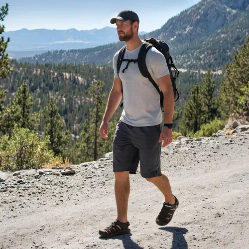 Vista 6 de NORTIV 8 Sandalias para hombre, sandalias deportivas con punta cerrada, zapatos de verano para hombre, sandalias ligeras para caminar