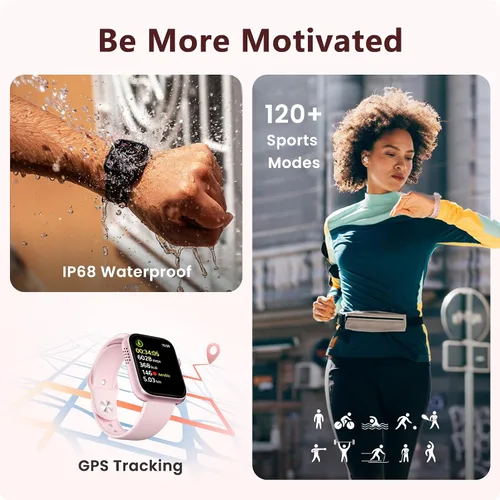 Vista 5 de Reloj inteligente para hombres y mujeres, llamada Bluetooth, más de 120 modos deportivos, seguimiento del sueño, contador de pasos y calorías, reloj