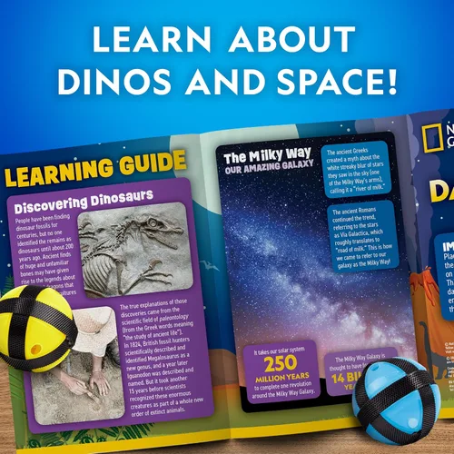 Vista 6 de Tablero de dardos para niños National Geographic Kids con brillo en la oscuridad - Juego de dardos con pelotas brillantes, tablero de dardos