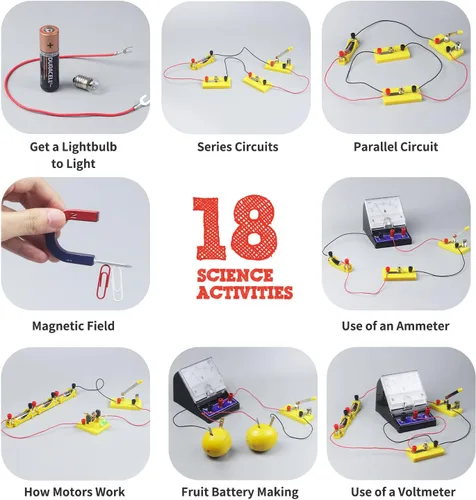 Vista 3 de Teenii Kit de electricidad y magnetismo para niños, experimentos científicos STEM con circuitos eléctricos, juguete educativo de física, juego