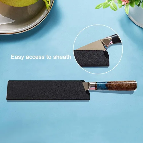 Vista 8 de Protectores de borde de cuchillo, 5, 6.5, 8, 9.5 pulgadas, funda protectora para cuchillo de chef (no incluido)