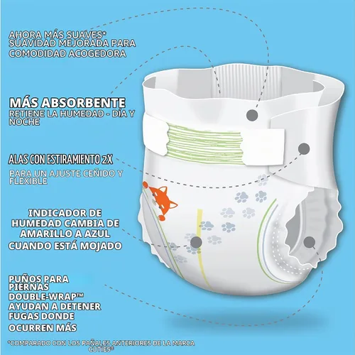 Vista 6 de Cuties Complete Care - Pañal para bebé, talla 5, más de 27 libras, CDB005, 25