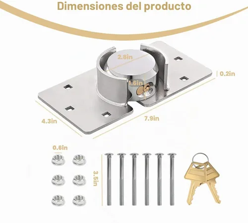 Vista 4 de 2 Pack de Candado para Puerta de Furgoneta con Llaves Iguales, Candado Resistente de Acero Sólido de 73MM, Candado de Seguridad para Cobertizo