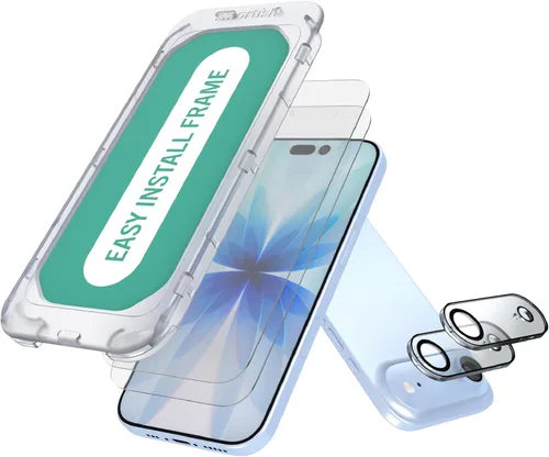Vista 16 de Smartish® Protector de pantalla de privacidad para iPhone 17 + Cubiertas para lentes de cámara - Tuff Sheet - Paquete de 2 vidrio templado