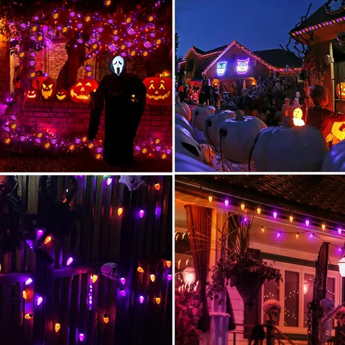 Vista 2 de iBaycon Luces de Navidad RGB C9, 65 pies, 100 luces LED que cambian de color, control remoto conectable, impermeable, al aire libre, cadena de luces