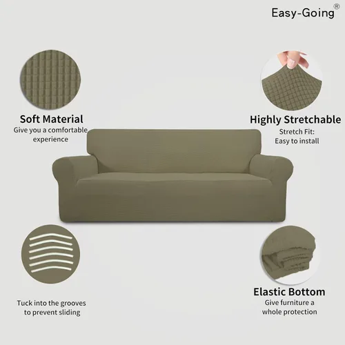 Vista 92 de Easy-Going - Funda elástica sobredimensionada para sofá, 1 pieza, protector muebles, suave, parte inferior elástica, para niños, tela jacquard