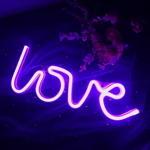 Vista 67 de Letrero de neón de amor para dormitorio, USB o batería, luz de neón para pared, luz de neón LED como letreros de pared de neón para niñas, letrero