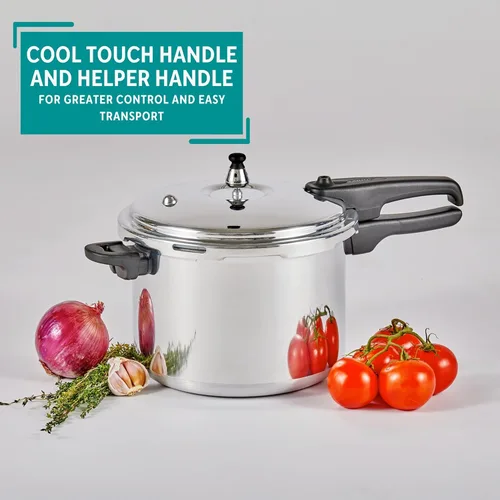 Vista 4 de Mirro 92160A Olla a presión de aluminio pulido 10-PSI Utensilios de cocina, 6 cuartos de galón, plata