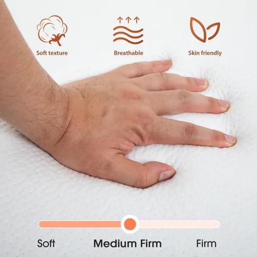 Vista 4 de Colchón plegable, de 4 pulgadas, portátil, de tamaño matrimonial, colchón triple plegable de espuma viscoelástica con funda lavable para campamento