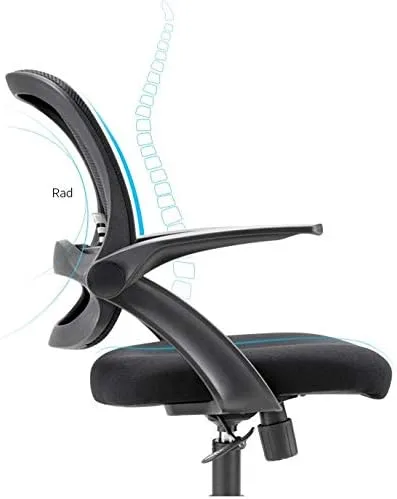 Vista 5 de Silla de oficina ergonómica con asiento de malla transpirable, silla de computadora con altura de asiento ajustable y respaldo reclinable