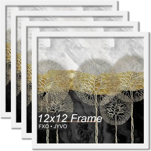 Vista 49 de Fxojyvo Marco de 4 x 4 pulgadas, marco negro para póster cuadrado de 4 x 4, peso ligero y altamente transparente, marco de 4 x 4 para pared, 1