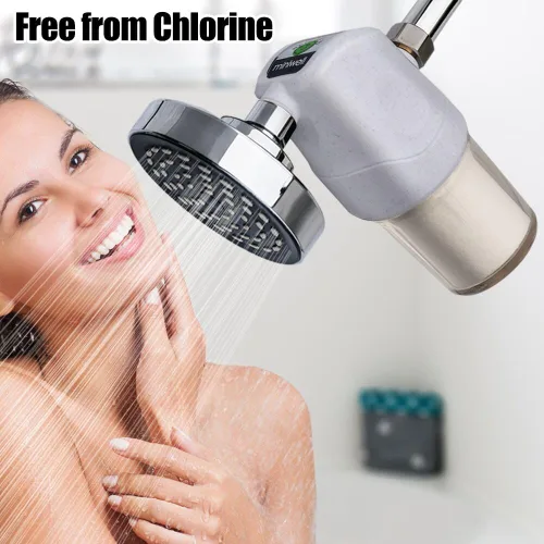 Vista 6 de Miniwell Sistema de filtro de ducha: purifica el agua, reduce el agua dura y el cloro, suaviza la piel y el cabello Filtro de baño