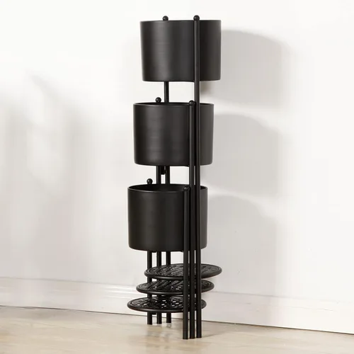Vista 6 de Soporte para Plantas de Esquina Interior de Metal, 6 Niveles para 6 Macetas, Soportes para Macetas de Flores de Exterior, Estantes Portamacetas
