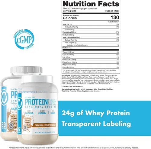 Vista 5 de NutraOne ProteinOne Whey Protein Promueve la recuperación y desarrolla músculo con un batido de proteínas en polvo para hombres y mujeres