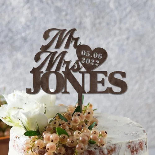 Vista 5 de Mr Mrs - Decoración personalizada para tartas de boda, novia y novio, decoración de tarta de boda, decoración de tarta de la señora para parejas