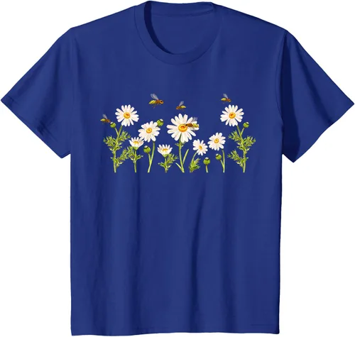 Vista 40 de Marguerites Daisy - Camiseta de verano con margaritas de jardín de flores, Negro, S