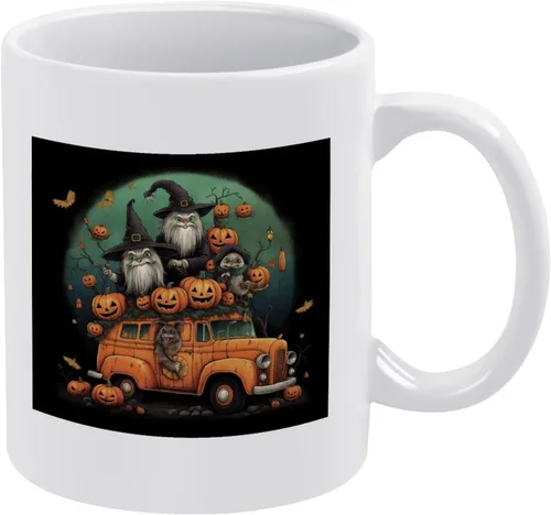 Vista 17 de Coffee Mug Happy Halloween Pumpkin Gnomes Truck Love Cat Bat Ghost Spider Web Ceramic Mugs Happy Halloween Funny Gifts Ideas For Mama Mommy