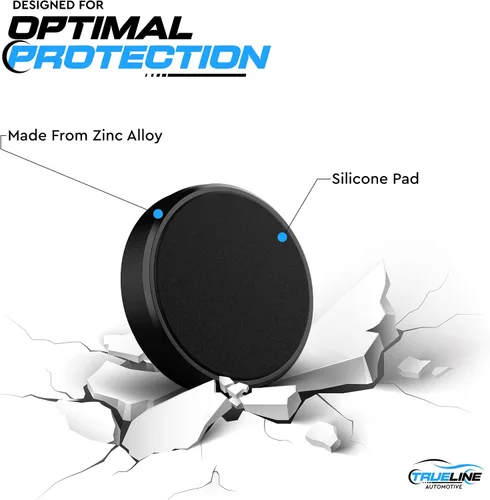 Vista 3 de True Line soporte para teléfono celular para el automóvil, para el tablero del auto, con imán, kit de montaje, para el volante, Negro