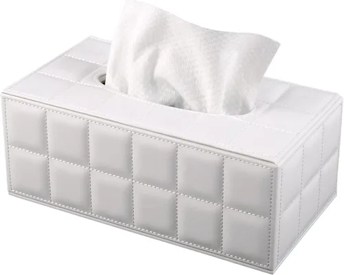 Vista 12 de Soporte para Caja de Pañuelos de Cuero de Moda, Funda Rectangular para Caja de Pañuelos para Tocador de Baño, Mesita de Noche, Caja de Servilletas