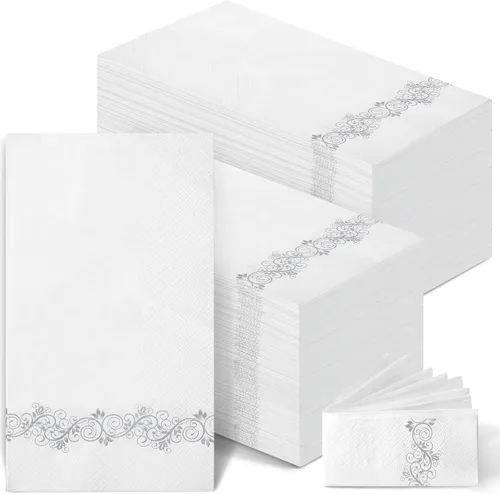Vista 9 de Yinder Paquete de 200 toallas de mano desechables, servilletas de baño, toallas decorativas para invitados, toallas de papel suaves y absorbentes