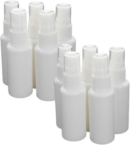 Vista 11 de Othmro Botella de spray de niebla fina, 6.8 fl oz de plástico pulverizador de botellas blancas bomba atomizadora y recargable 10 piezas 10 piezas