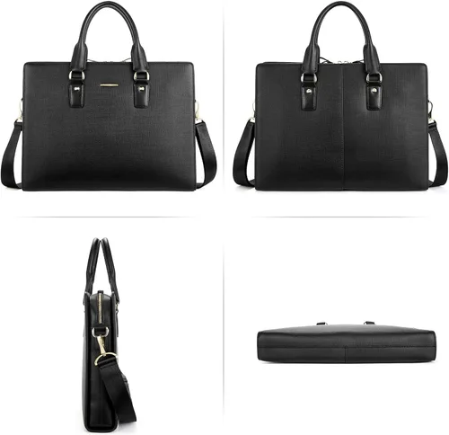 Vista 7 de BOSTANTEN Maletín de Cuero para Abogados Portátil de Negocios Bolsas Delgadas para Hombres y Mujeres