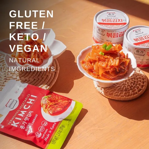 Vista 4 de Spicy Premium Kimchi Repollo Napa [bolsa de tamaño divertido] – [Original] – (sin gluten, keto, vegano) 0 grasa/0 azúcar/0 colesterol Kimchi