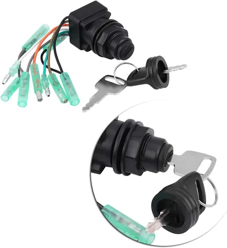 Vista 3 de KIMISS Conjunto de interruptor de llave de encendido del motor para caja de control fuera de borda 37110-99E00 37110-92E01