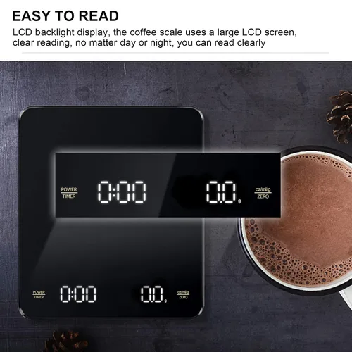 Vista 2 de BestAlice Báscula digital de cocina, 6.6 lbs/0.00 oz, báscula de alimentos multifunción de alta precisión, báscula de café electrónica recargable