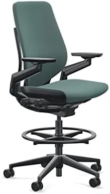 Vista 12 de Steelcase Gesture 442 - Taburete de tela berenjena, respaldo envuelto, marco ligero