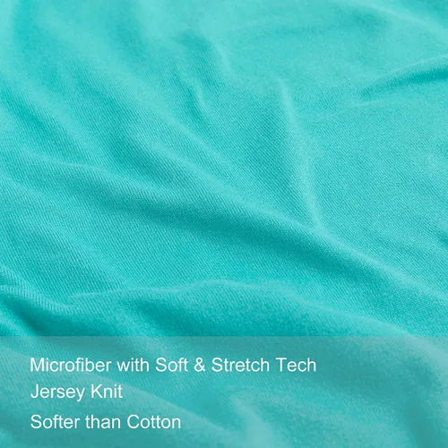 Vista 2 de Paquete de 2 fundas elásticas para almohada - Punto jersey y cierre de sobre, fundas de almohada con mezcla de poliéster ultra suave tipo camiseta