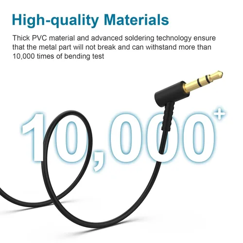 Vista 4 de Cable de extensión de auriculares compatible con auriculares Bose QuietComfort QC45 QC35II QC35 QC25 NC700, cable de audio estéreo macho a hembra