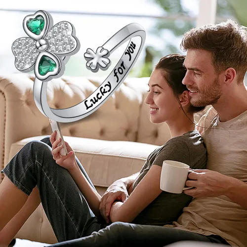 Vista 5 de Anillos de ansiedad para mujer, plata de ley S925, ópalo de piedra lunar, turquesa, sol, estrella y luna, anillo giratorio ajustable, abierto