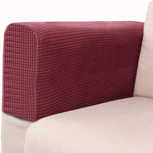 Vista 6 de BESPORTBLE Fundas elásticas para reposabrazos de sofá, 4 piezas, protectores universales para brazos de silla, fundas de forro polar suave