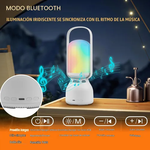 Vista 5 de JackonLux Linterna de campamento con altavoz, linterna portátil recargable para exteriores, 11 modos RGB de color regulable luz nocturna LED