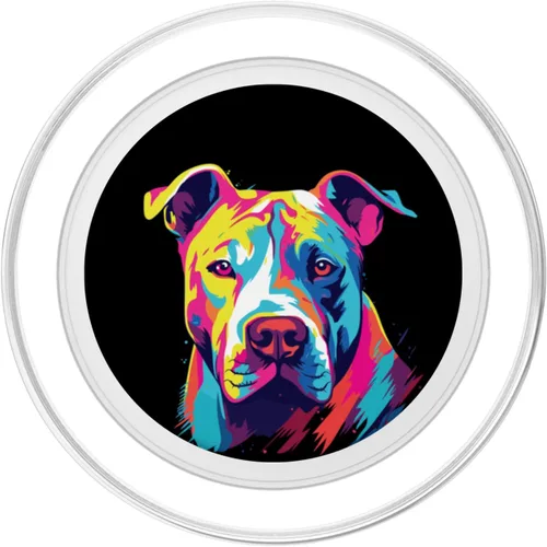 Vista 2 de Watercolor Colorful Dogo Argentino Dog PopSockets MagSafe PopGrip for iPhone