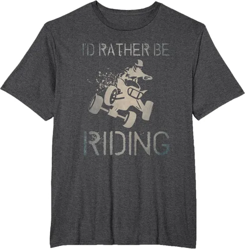 Vista 24 de Camiseta gráfica I'd Rather Be Riding ATV Quad Racing Rider de 4 ruedas, Negro