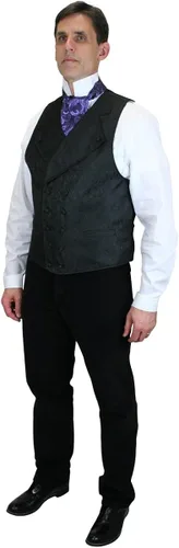 Vista 4 de Historical Emporium - Camisa de vestir convertible con cuello alto para hombre, plisada