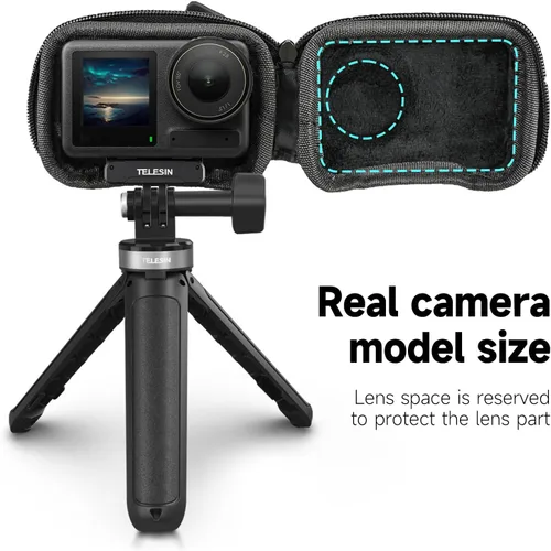 Vista 5 de TELESIN Mini estuche protector de lente para DJI Action 5 Pro Action 4 Action 3 Insta 360 Ace Insta360 Ace Ace Pro Accesorios, Mini bolsa protectora