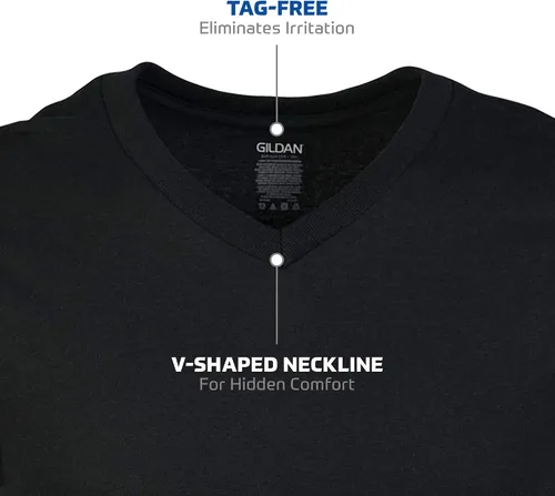 Vista 3 de Gildan - Camisetas de cuello en V para hombre Multipack