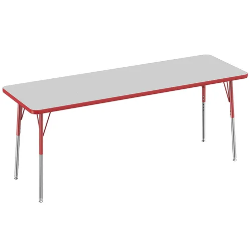 Vista 189 de FDP - Mesa rectangular para actividades escolares y de oficina (24 x 36 pulgadas), patas estándar con deslizadores giratorios, altura ajustable