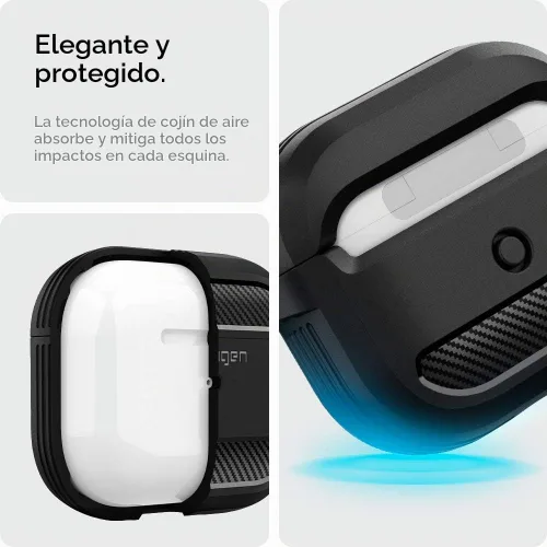 Vista 7 de Spigen Armadura resistente diseñada para AirPods 3 (2021)