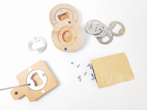 Vista 3 de Kit de inserción de abridor de botellas de acero inoxidable - 20 juegos con tornillos y destornillador - Suministro de kit de hardware de bricolaje