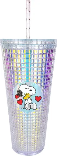 Vista 26 de Spoontiques Vaso de diamante festivo, 20 onzas - Vaso texturizado con pajita, aislamiento de doble pared, sin BPA - Una historia de Navidad