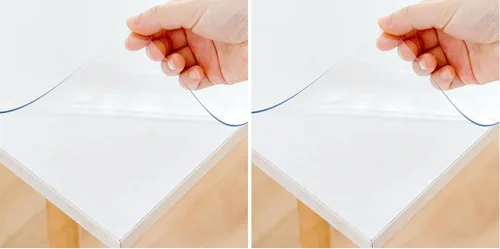 Vista 8 de Protector de mesa de 12 x 24 pulgadas - Vinilo transparente, plástico de 1.5 mm de grosor, tapete de escritorio